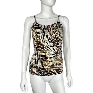 CDP & Co. Animal Print Tiger Stripe Stretch Cami Tank